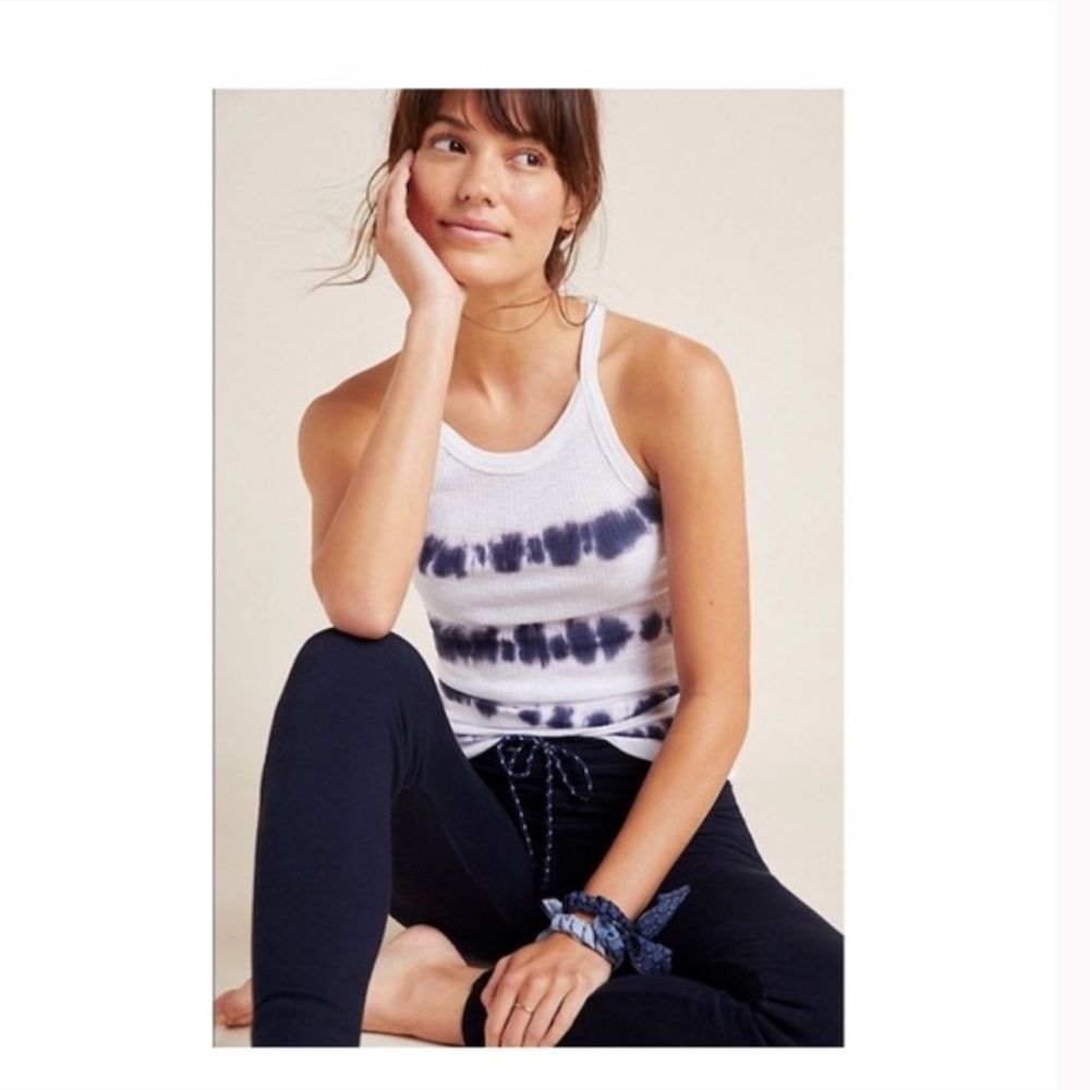 Sundry | Tie-Dye White High Neck Tank | Size Small
